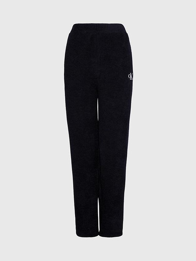 Black Calvin Klein Towelling Beach - CK Monogram Women Pants | MYFO-05473