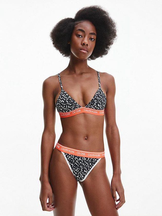 Black Calvin Klein Triangle - CK One Women Bra | LJEU-05642