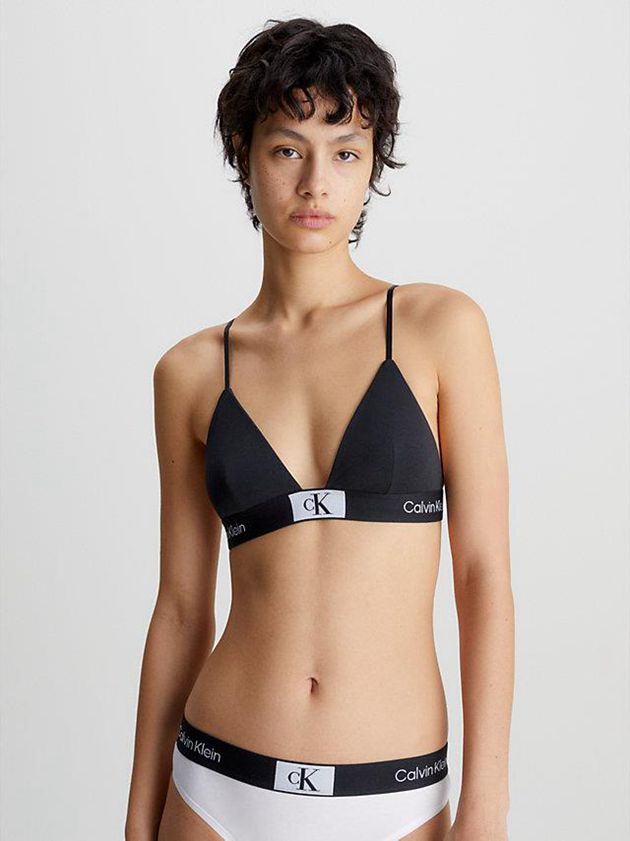 Black Calvin Klein Triangle - Ck96 Women Bra | XKWD-89634