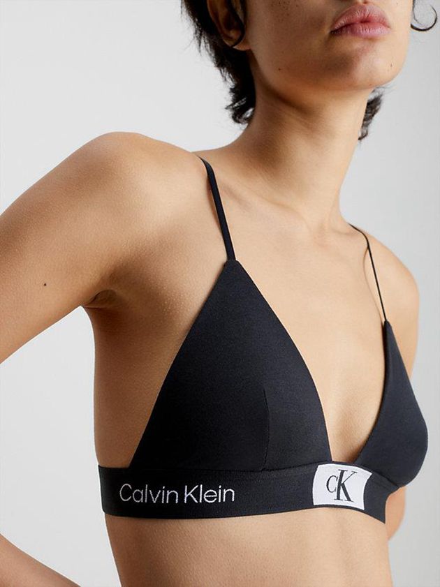 Black Calvin Klein Triangle - Ck96 Women Bra | XKWD-89634