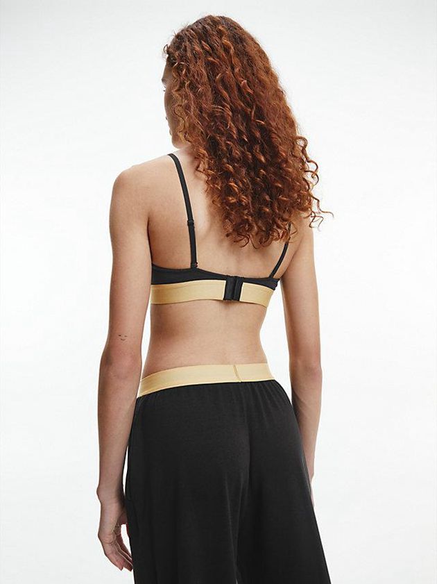 Black Calvin Klein Triangle - Embossed Icon Women Bra | XIAT-43508