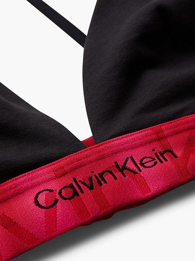 Black Calvin Klein Triangle - Embossed Icon Women Bra | FUHW-92573