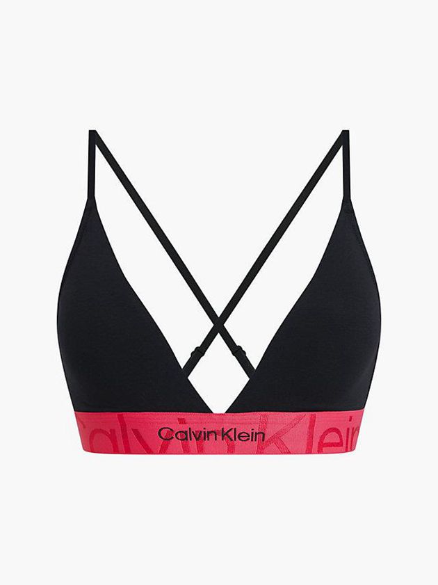 Black Calvin Klein Triangle - Embossed Icon Women Bra | FUHW-92573