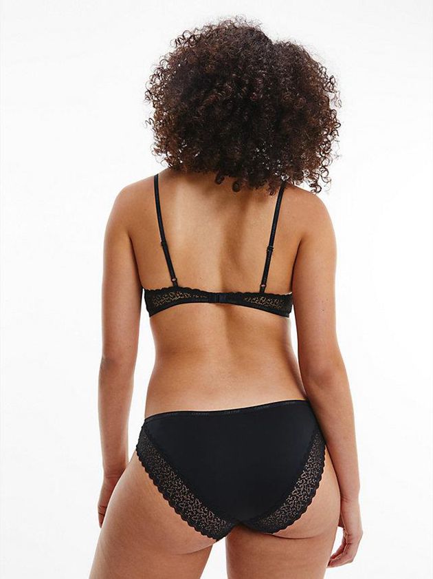 Black Calvin Klein Triangle - Flirty Women Bra | FAIE-94735