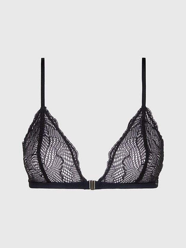 Black Calvin Klein Triangle - Geo Lace Women Bra | HLJP-69705