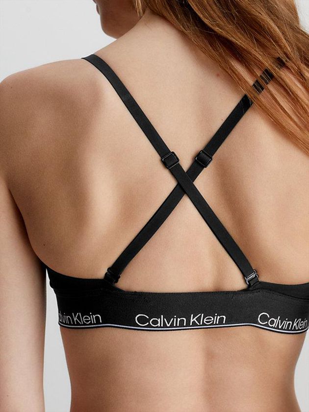 Black Calvin Klein Triangle - Modern Performance Women Bra | NHKP-81753