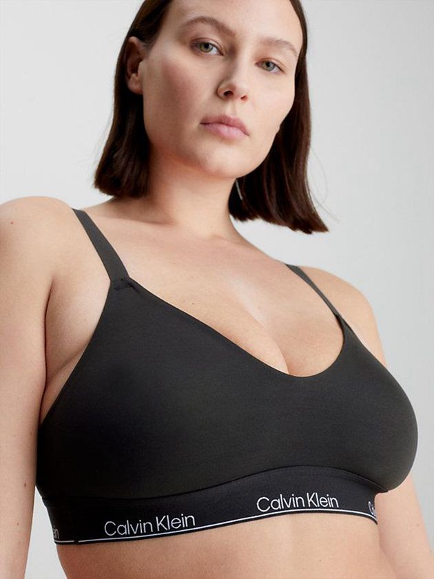 Black Calvin Klein Triangle - Modern Performance Women Bra | NHKP-81753