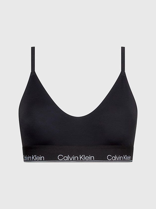 Black Calvin Klein Triangle - Modern Performance Women Bra | NHKP-81753