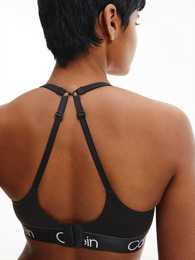 Black Calvin Klein Triangle - Modern Structure Women Bra | VTXN-61047