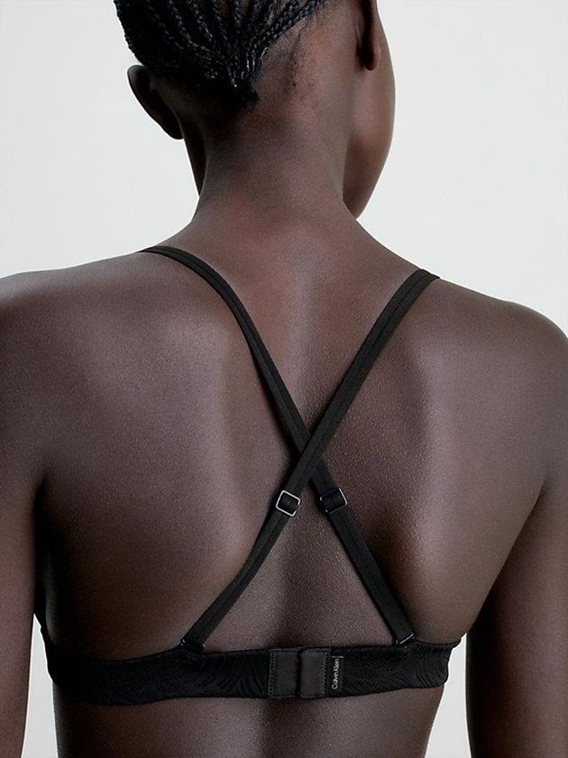 Black Calvin Klein Triangle - Sheer Marquisette Women Bra | QPOL-32897