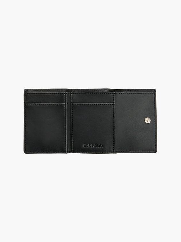 Black Calvin Klein Trifold And Keyring Gift Set Women Wallet | DYTE-86130