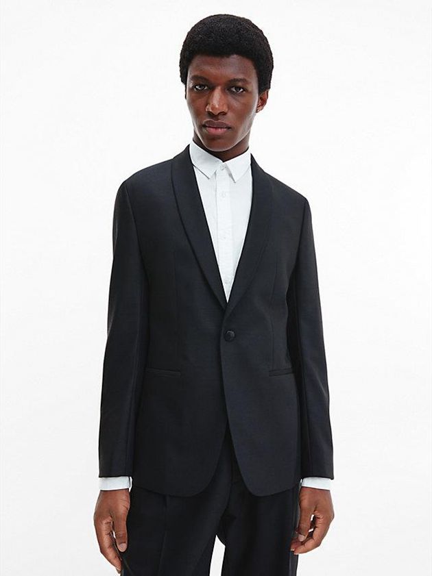 Black Calvin Klein Tuxedo Men Blazer | LQJD-45920
