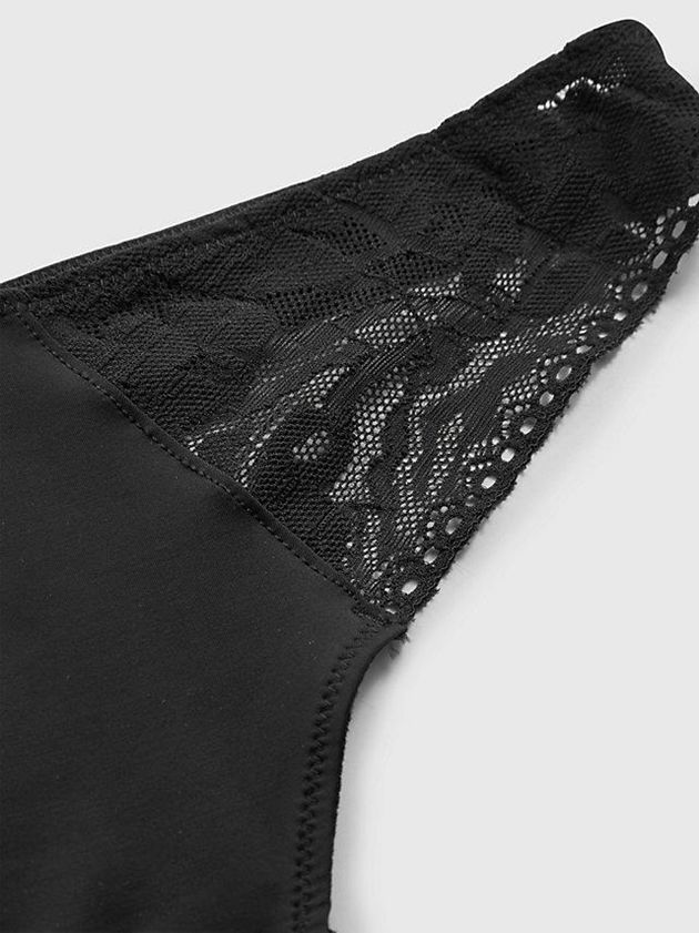 Black Calvin Klein Ultra Soft Lace Women Thong | SYAI-48130