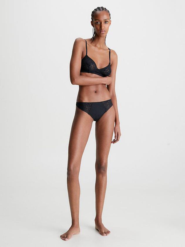 Black Calvin Klein Ultra Soft Lace Women Bra | YHDE-05986
