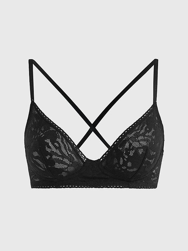Black Calvin Klein Ultra Soft Lace Women Bra | YHDE-05986