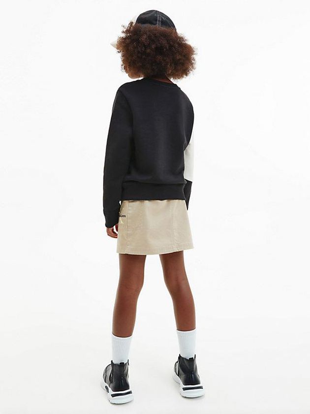 Black Calvin Klein Unisex Colourblock Girls's Sweatshirt | CIRP-73409