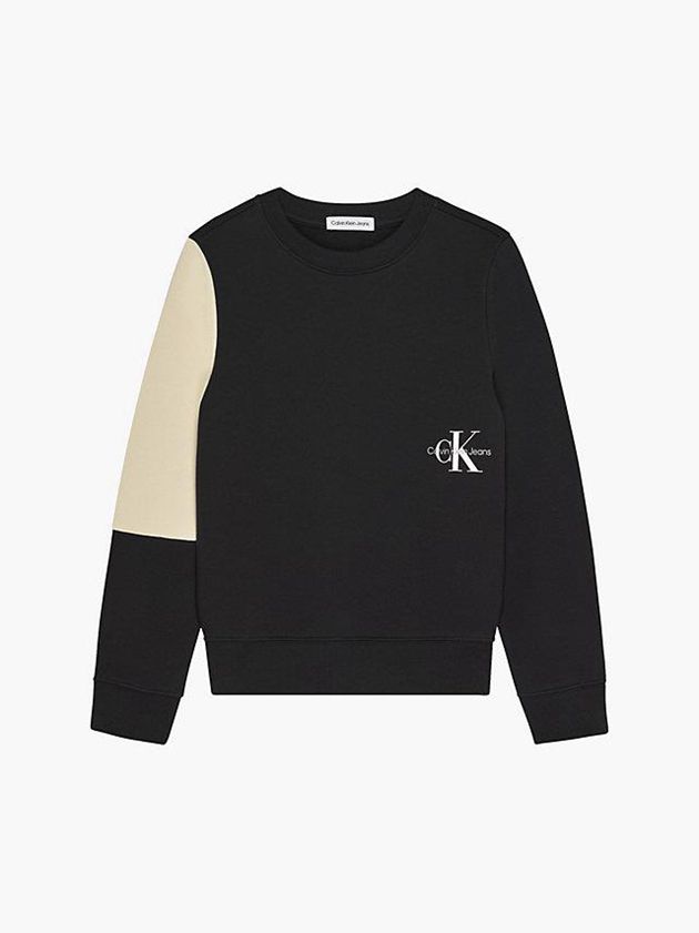 Black Calvin Klein Unisex Colourblock Girls's Sweatshirt | CIRP-73409
