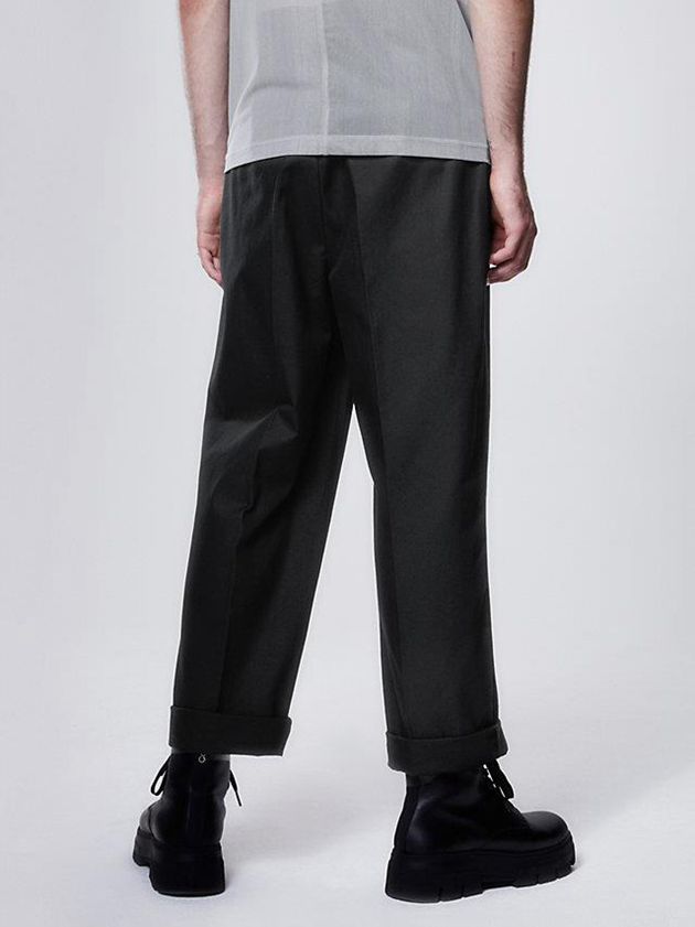 Black Calvin Klein Unisex Cotton Twill Men Pants | FXMK-45708