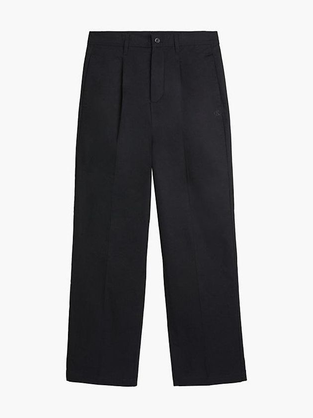 Black Calvin Klein Unisex Cotton Twill Men Pants | FXMK-45708