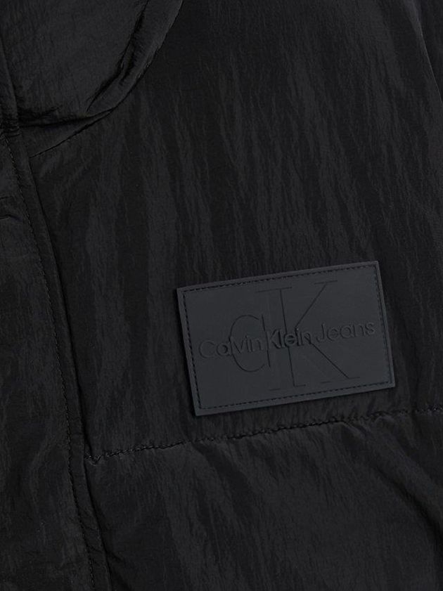 Black Calvin Klein Unisex Cropped Puffer Men Jacket | WEYB-17503