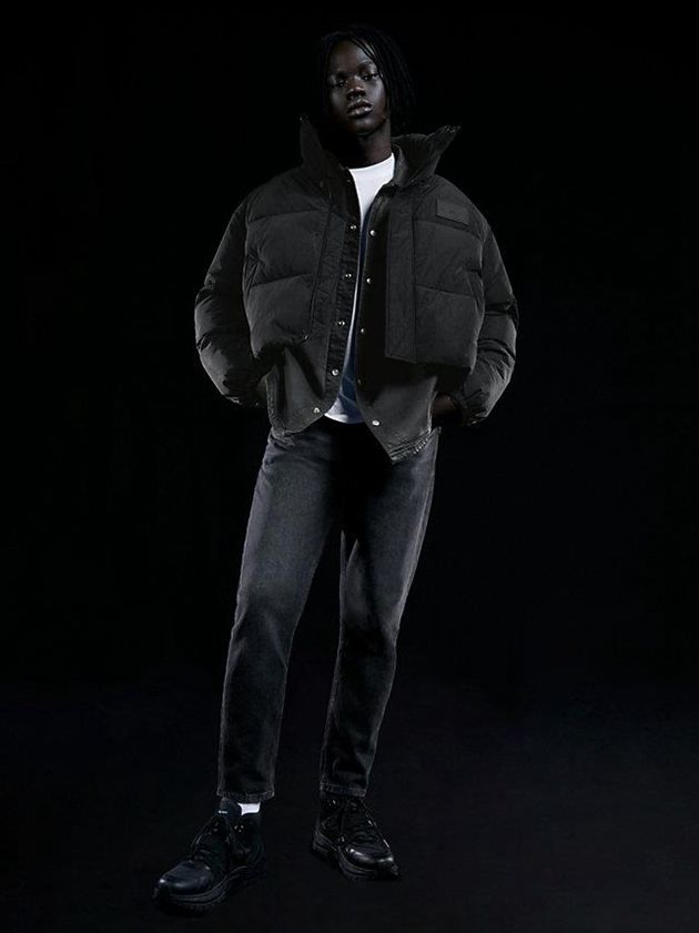 Black Calvin Klein Unisex Cropped Puffer Men Jacket | WEYB-17503