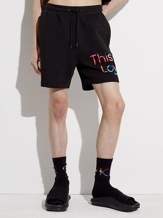 Black Calvin Klein Unisex Jogger - Pride Women Shorts | XEWR-84152