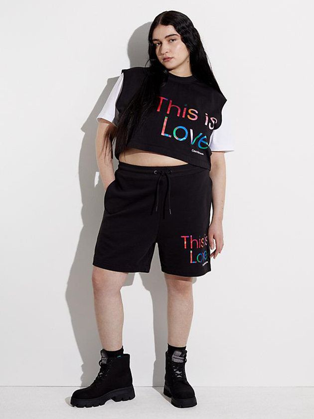 Black Calvin Klein Unisex Jogger - Pride Women Shorts | XEWR-84152