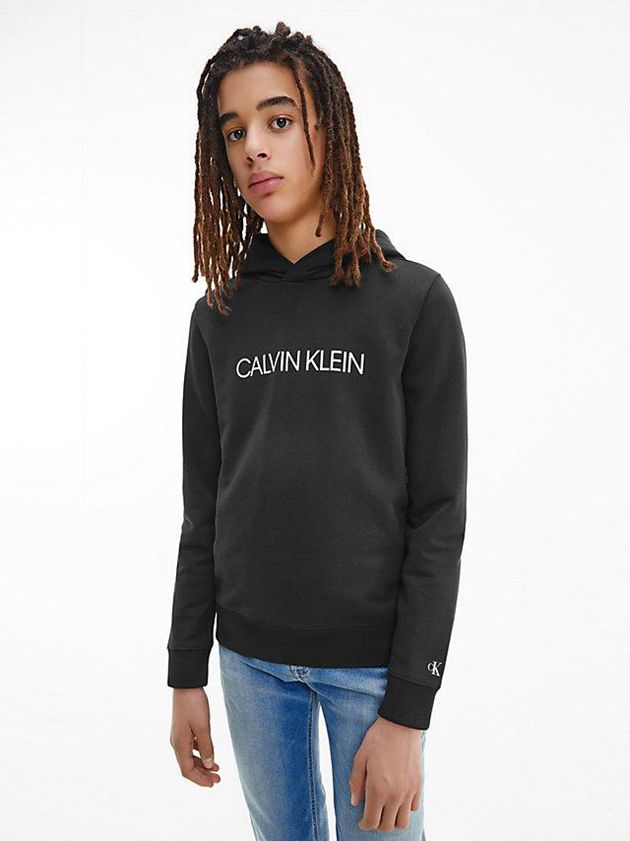 Black Calvin Klein Unisex Logo Boys's Hoodie | DHGZ-45386