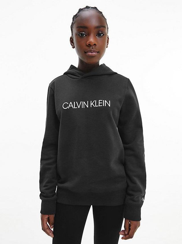 Black Calvin Klein Unisex Logo Boys's Hoodie | DHGZ-45386
