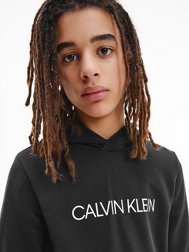 Black Calvin Klein Unisex Logo Boys's Hoodie | DHGZ-45386
