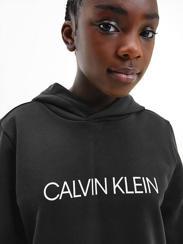 Black Calvin Klein Unisex Logo Boys's Hoodie | DHGZ-45386