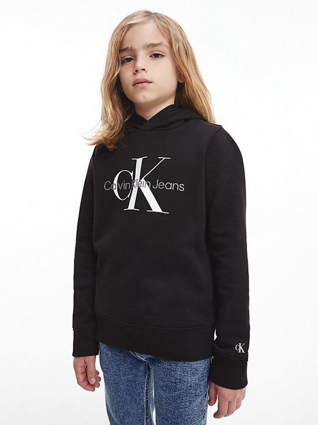 Black Calvin Klein Unisex Logo Boys's Hoodie | HQPT-07451