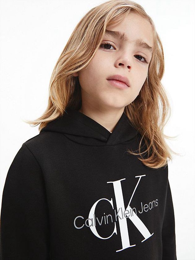 Black Calvin Klein Unisex Logo Boys's Hoodie | HQPT-07451