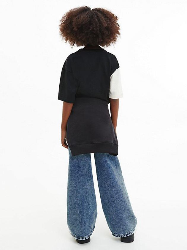 Black Calvin Klein Unisex Oversized Colourblock Girls's T-Shirt | QOXD-24705