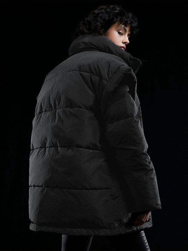Black Calvin Klein Unisex Oversized Puffer Men Vest | CHZQ-31845