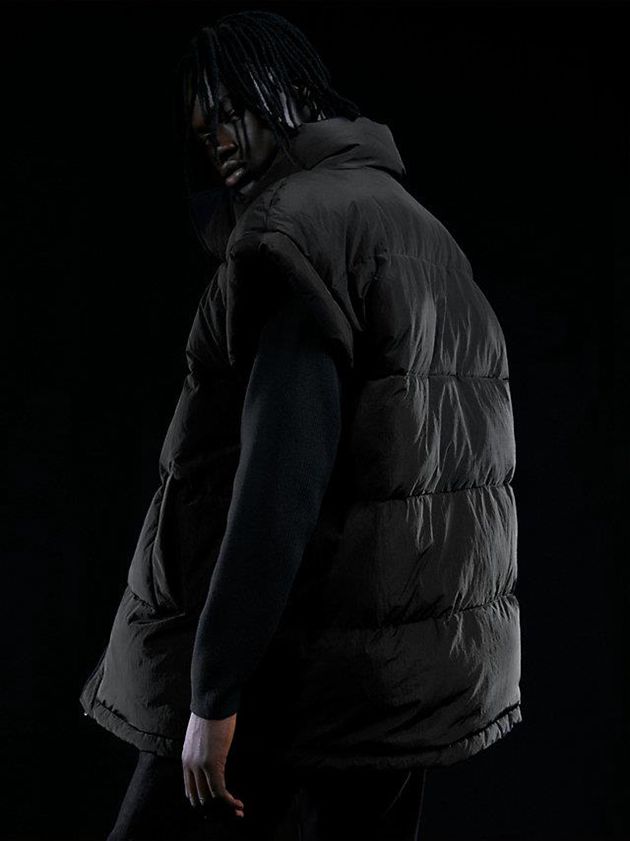 Black Calvin Klein Unisex Oversized Puffer Men Vest | CHZQ-31845