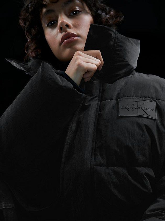 Black Calvin Klein Unisex Oversized Puffer Men Vest | CHZQ-31845