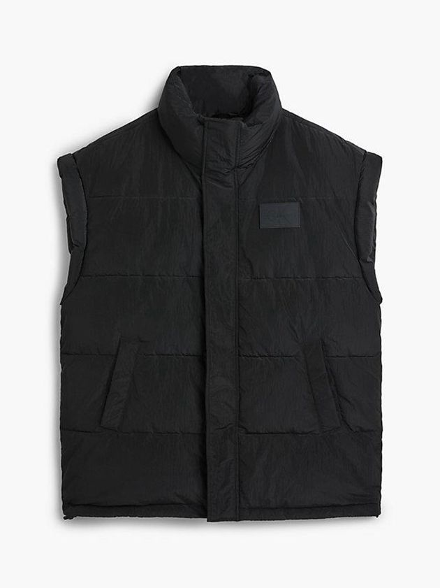 Black Calvin Klein Unisex Oversized Puffer Women Vest | BJPN-26397