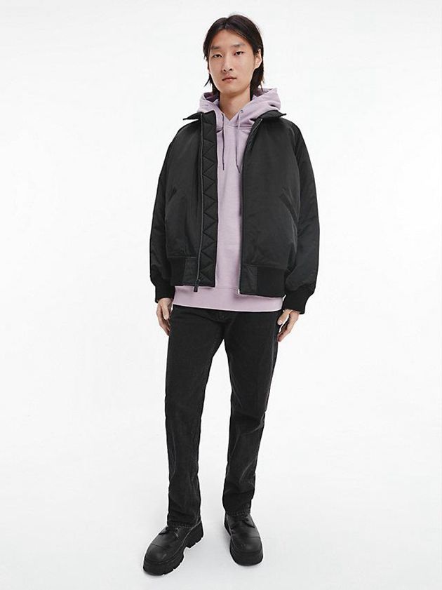 Black Calvin Klein Unisex Padded Bomber - CK Standards Men Jacket | LSTU-97201