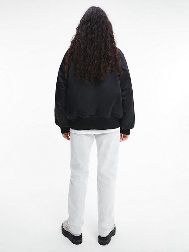 Black Calvin Klein Unisex Padded Bomber - CK Standards Men Jacket | LSTU-97201