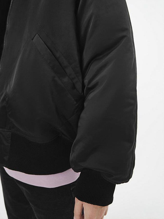 Black Calvin Klein Unisex Padded Bomber - CK Standards Men Jacket | LSTU-97201