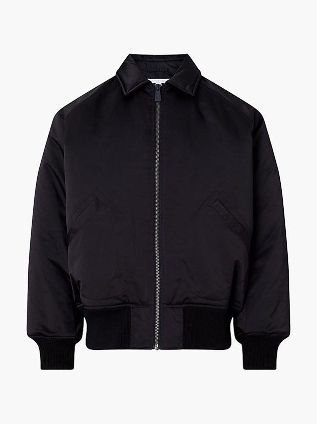 Black Calvin Klein Unisex Padded Bomber - CK Standards Men Jacket | LSTU-97201