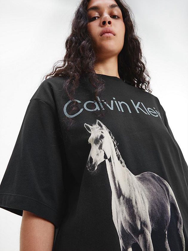 Black Calvin Klein Unisex Printed - CK Standards Men T-Shirt | FMTI-17596