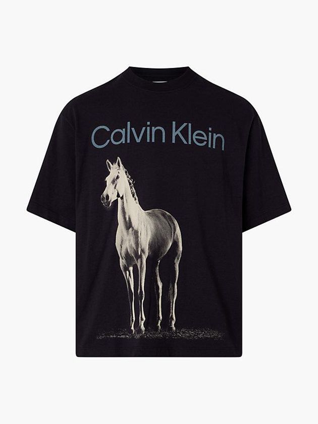 Black Calvin Klein Unisex Printed - CK Standards Men T-Shirt | FMTI-17596