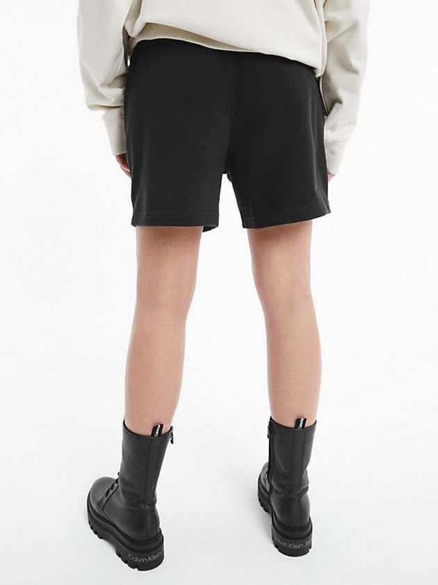 Black Calvin Klein Unisex Relaxed Jogger - CK Standards Women Shorts | GEWI-06853