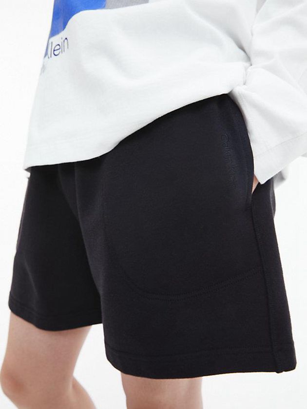 Black Calvin Klein Unisex Relaxed Jogger - CK Standards Women Shorts | GEWI-06853