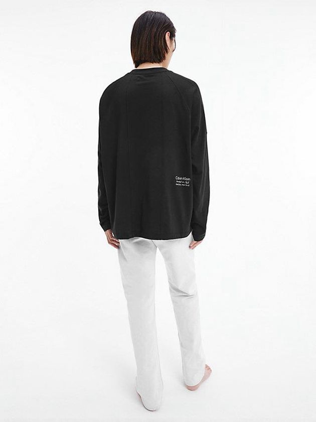 Black Calvin Klein Unisex Relaxed Long-Sleeve - CK Standards Women T-Shirt | JPIO-43057