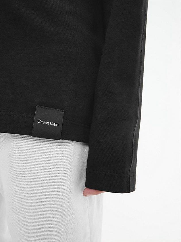 Black Calvin Klein Unisex Relaxed Long-Sleeve - CK Standards Women T-Shirt | JPIO-43057