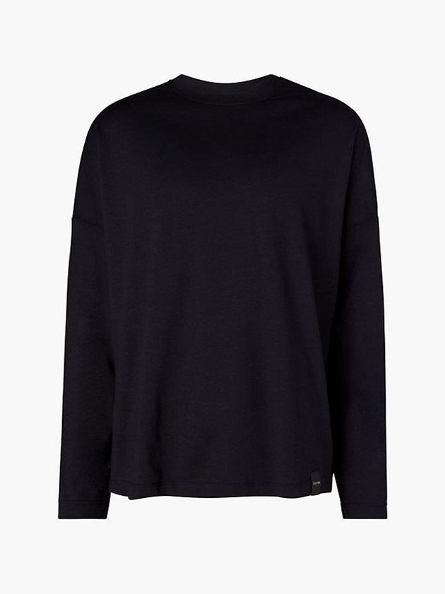 Black Calvin Klein Unisex Relaxed Long-Sleeve - CK Standards Women T-Shirt | JPIO-43057