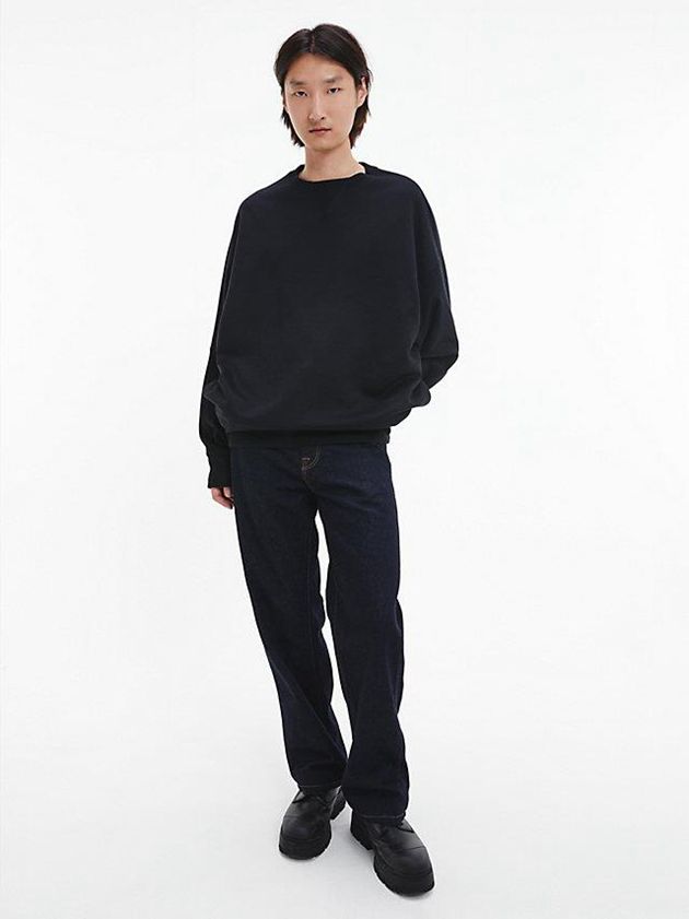 Black Calvin Klein Unisex Relaxed - CK Standards Men Sweatshirt | HXQO-70985